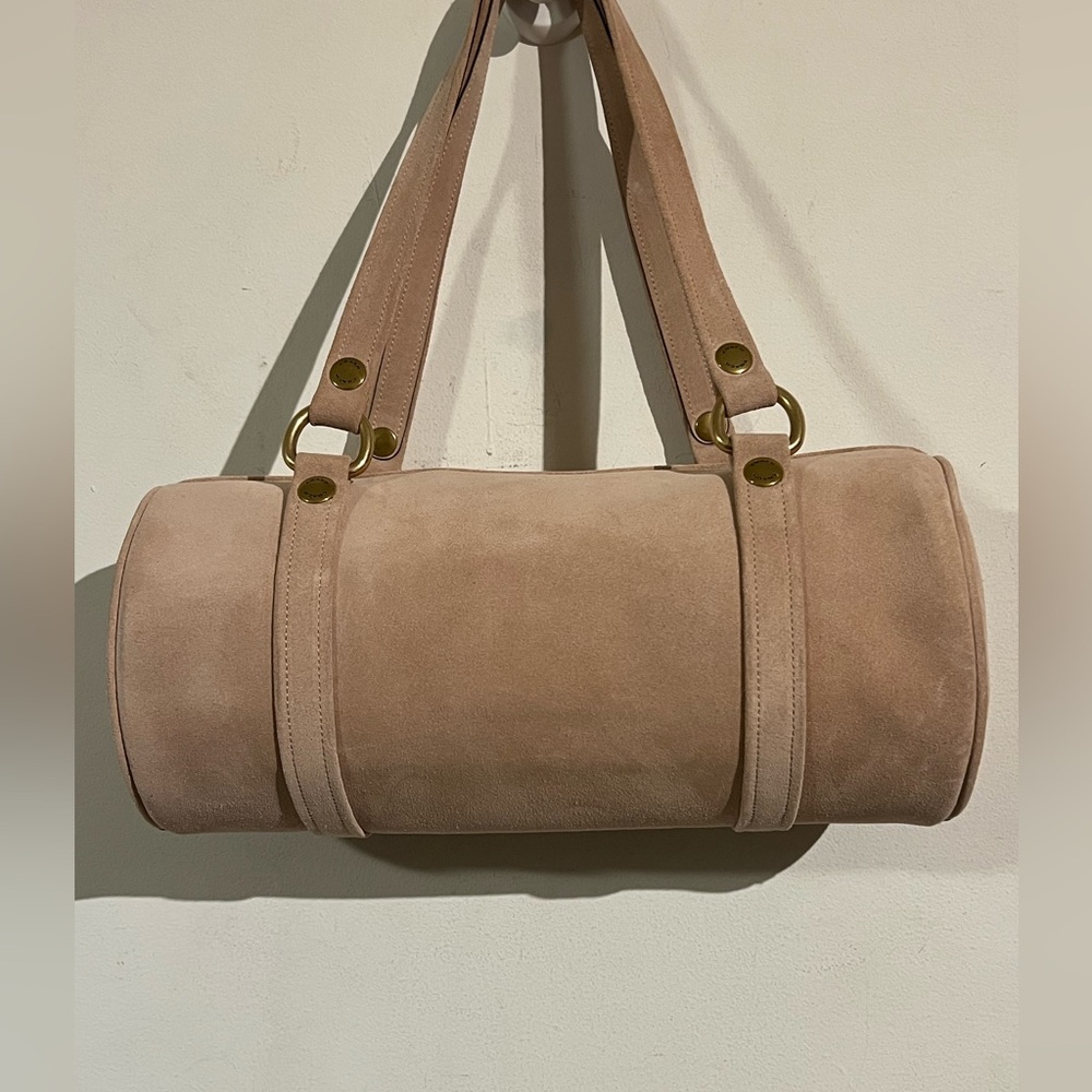 Coach suede nuage pink Kisslock barrel bag limited edition - Picture 3 of 16
